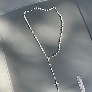 Rosary white and metal